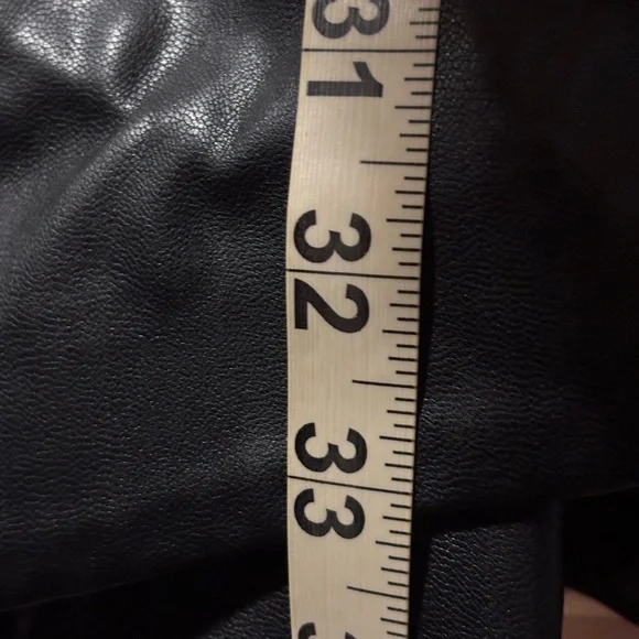 Dynamite Black Faux Leather Mini Dress side zipper #punk - Picture 12 of 12